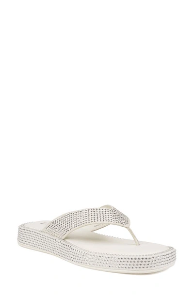 Zigi Rosmery Platform Flip Flop In White Suede