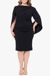 Betsy & Adam Drape Back Cocktail Dress In Black