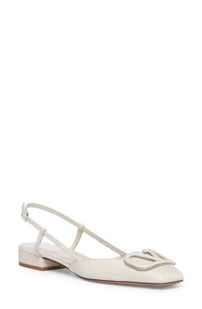 Valentino Garavani Vlogo Slingback Pump In Light Ivory