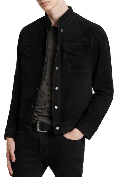 John Varvatos Blair Snap Down Reversible Jacket In Black