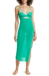 We Are Hah Bust Out Slip Chemise & Panties Set In Emerald