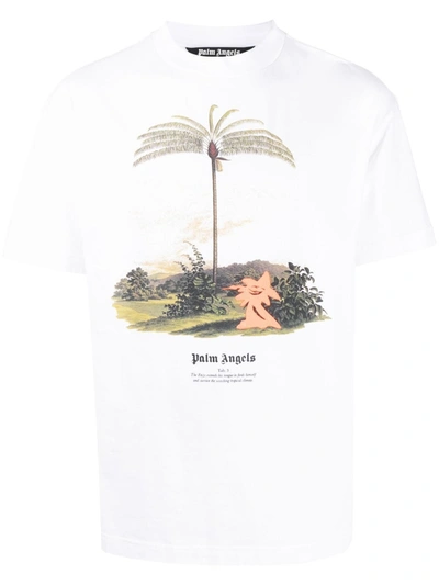 Palm Angels Enzo From The Tropics Cotton T-shirt In White