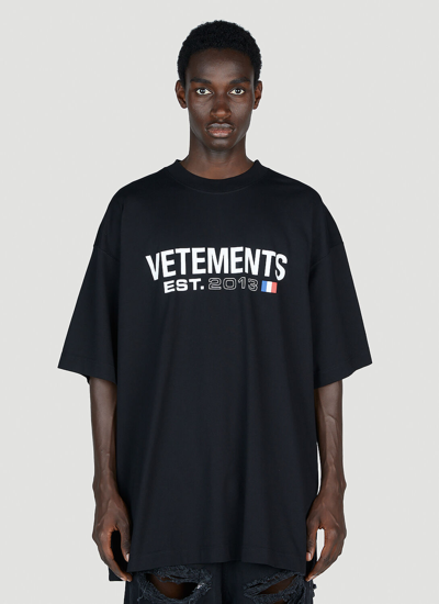 Vetements Flag Logo T-shirt In Negro