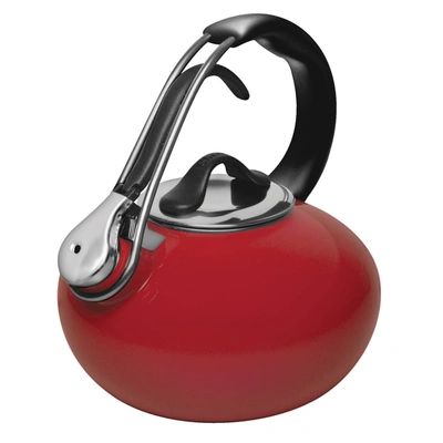 Chantal Chantlal 1.8-quart Classic Enamel-on-steel Loop Teakettle In Red