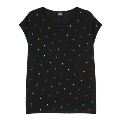Paul Smith Ice Lolly Printed Crepe Top In Black