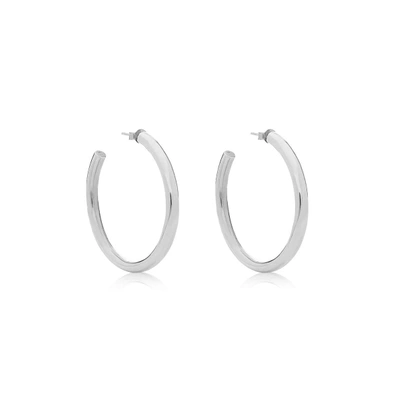 Edge Of Ember Tube Silver Hoops