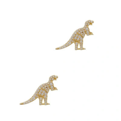 Apm Monaco Rexy Dinosaur Gold Tone Earrings