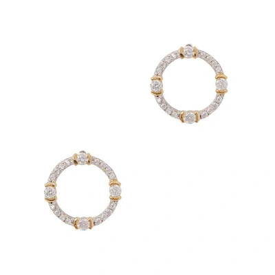V Jewellery Luna 18ct Stud Earrings In Silver