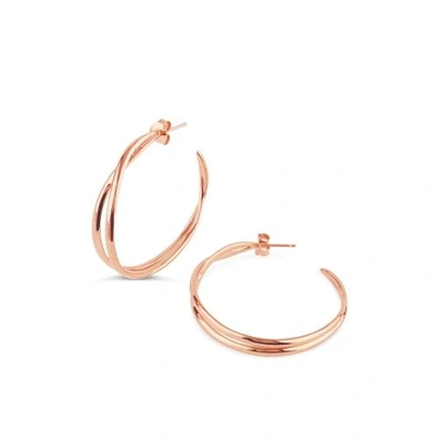 Dinny Hall Rose Gold Twist Medium Double Hoops