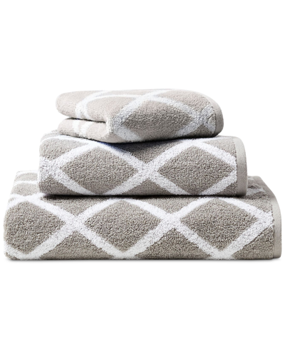 Lauren Ralph Lauren Sanders Diamond Cotton Hand Towel Bedding In Pewter Grey