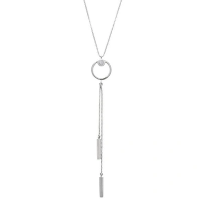 Edge Of Ember Luna Silver Lariat Necklace