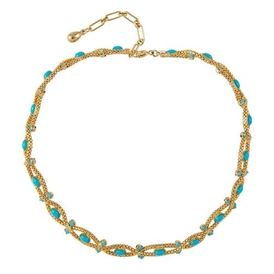 Susan Caplan Vintage 1970s Vintage Faux Turquoise Necklace