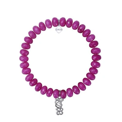 Meme London I Heart You - Magenta With White Gold In Pink With White Gold