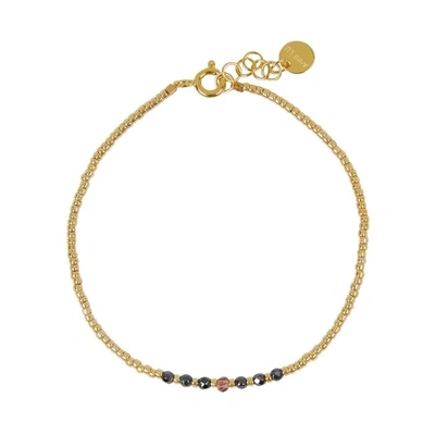 Anni Lu Bead & Gem 01 18ct Gold-plated Bracelet In Grey