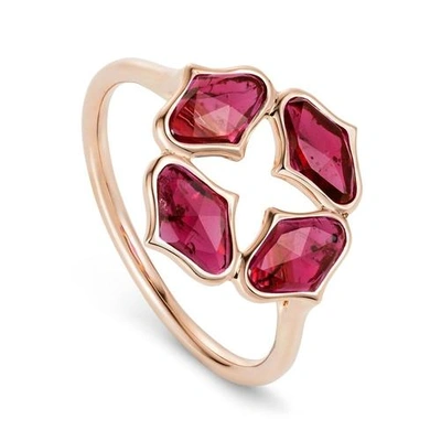 Gyan Jewels Lattice Ring In Ruby