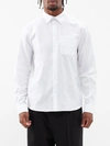 Loewe Anagram-embroidered Patch-pocket Regular-fit Cotton-poplin Shirt In White