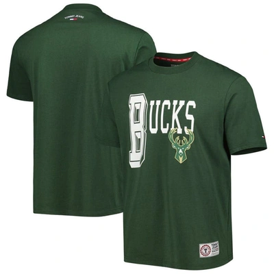Tommy Jeans Hunter Green Milwaukee Bucks Mel Varsity T-shirt