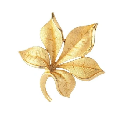 Susan Caplan Vintage 1960s Vintage Trifari Leafy Brooch