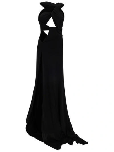 Attico Long Dara Dress In Black