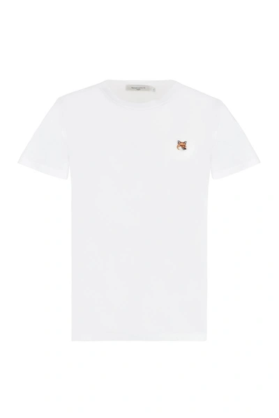Maison Kitsuné Patch Detail Cotton T-shirt In White