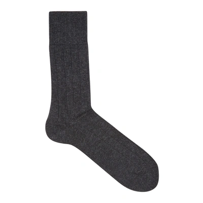 Falke Black Cashmere Blend Socks In Charcoal