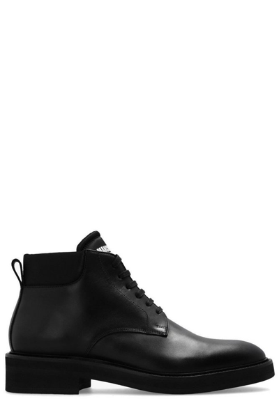 Dsquared2 X Manchester City Ankle Leather Boots In Nero