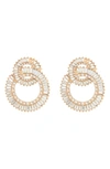 Tasha Baguette Crystal Interlocked Circle Drop Earrings In Gold