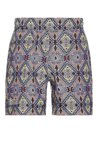 Pleasures Coffer Tapestry Jacquard Shorts In Blue