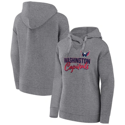 Fanatics Branded Heather Gray Washington Capitals Script Favorite Pullover Hoodie