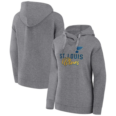 Fanatics Branded Heather Gray St. Louis Blues Script Favorite Pullover Hoodie