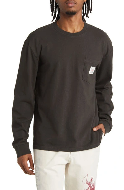 One Of These Days X Woolrich Pocket Long Sleeve T-shirt In Washed Black