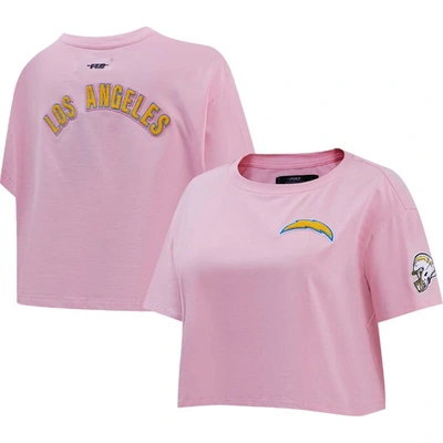 Pro Standard Pink Los Angeles Chargers Cropped Boxy T-shirt