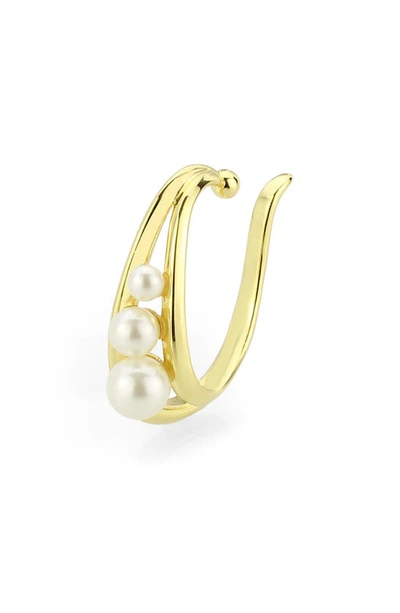 Covet Imitation Pearl Ear Cuffs In White