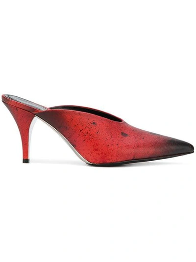 Calvin Klein 205w39nyc Roslynn Leather Mules In Red Black