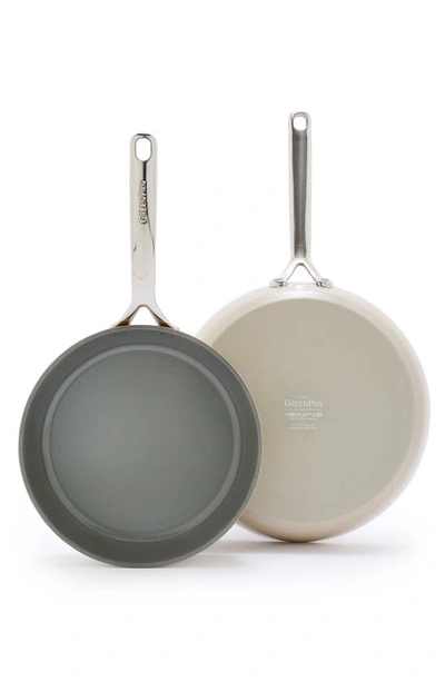 Greenpan Gp5 10-inch & 12-inch Anodized Aluminum Ceramic Nonstick Frying Pan Set In Taupe