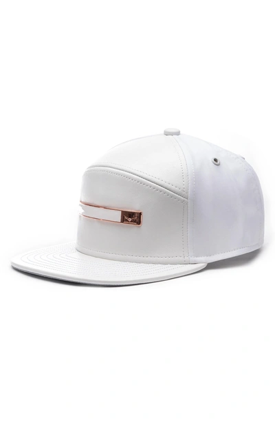 Melin Dynasty V Limited Edition Leather, Cashmere, Wool & Diamond Cap In White