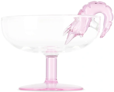 Maison Balzac Pink Prawn Cocktail Coupe In Clear/pink