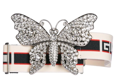 Gucci Embellished Butterfly Belt In Beige