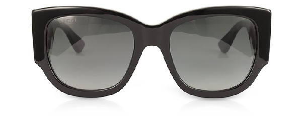 Gucci Gg0276s Black Oversize Cat Eye Acetate Sunglasses W/sylvie Web  Temples In Black/shaded Smoke | ModeSens