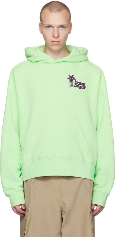 Palm Angels Douby经典棉质连帽卫衣 In Green