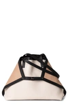 Akris Ai Medium Colorblock Convertible Shoulder Bag In Ecru/black/cordage