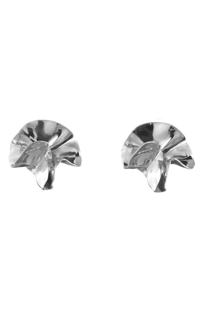 Sterling King Delphinium Mini Stud Earrings In Sterling Silver