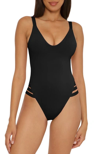 Becca Color Code High Leg One-piece Swimsuit In Black