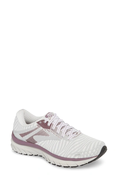 Brooks Adrenaline Gts 18 Running Shoe In White/ Purple/ Grey