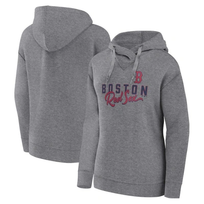 Fanatics Branded Heather Gray Boston Red Sox Script Favorite Pullover Hoodie