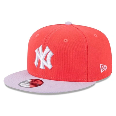 New Era Men's  Red, Purple New York Yankees Spring Basic Two-tone 9fifty Snapback Hat In Red,purple