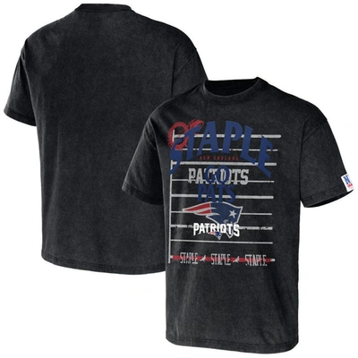 Staple Nfl X  Black New England Patriots Throwback Vintage Wash T-shirt