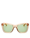 Tory Burch Women's Square Sunglasses, 52mm In Crystal Amber/green