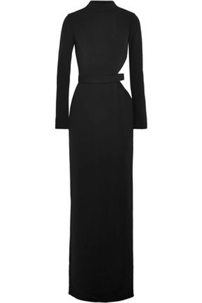 Brandon Maxwell Cutout Crepe Gown In Black