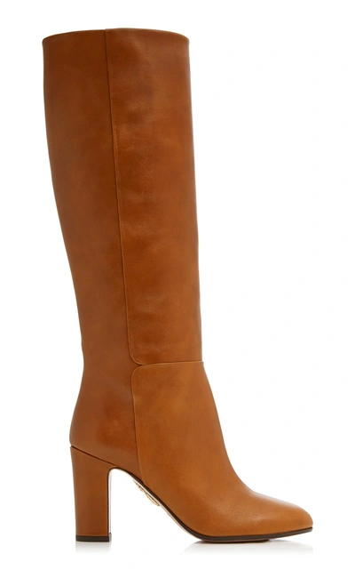 Aquazzura Brera Leather Boots In Brown